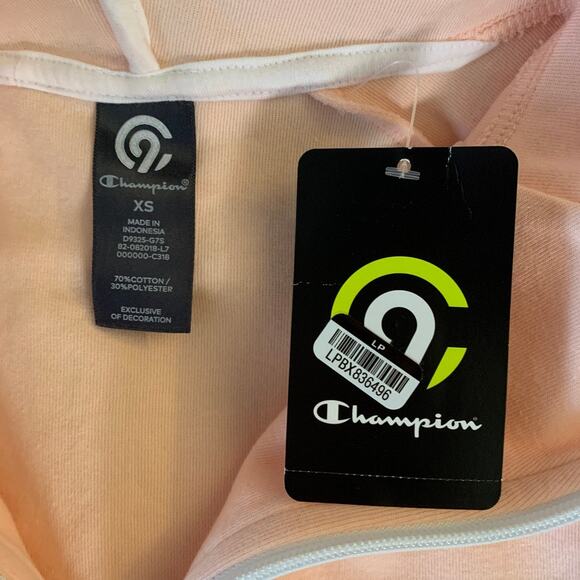 Champion Full Zip Sweatshirt Jacket Hooded XS Women's Blush Activewear Training - Picture 8 of 8